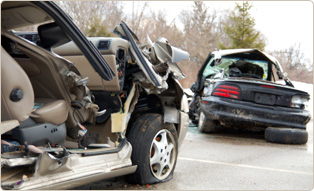 Two totalled cars